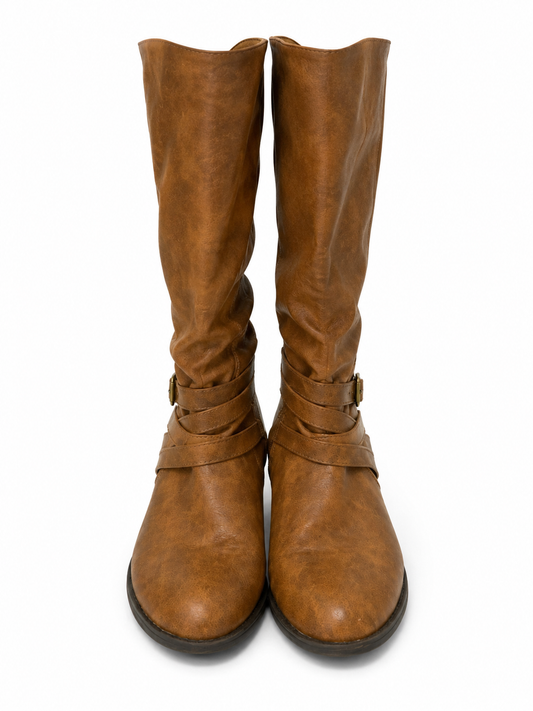 Size 11 wide brown knee-high rider boots