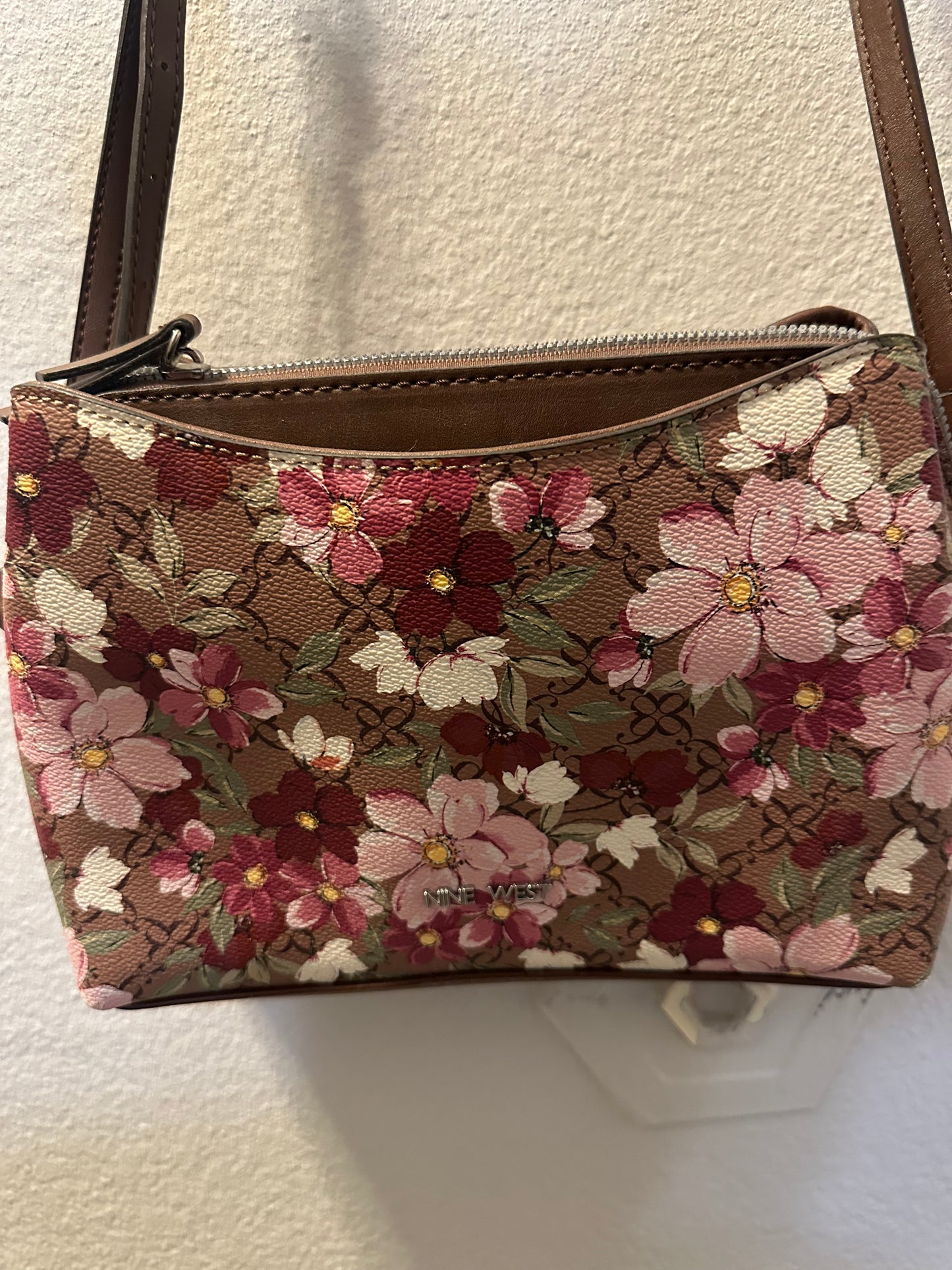 Nine West Green & Floral Cross Body Bag