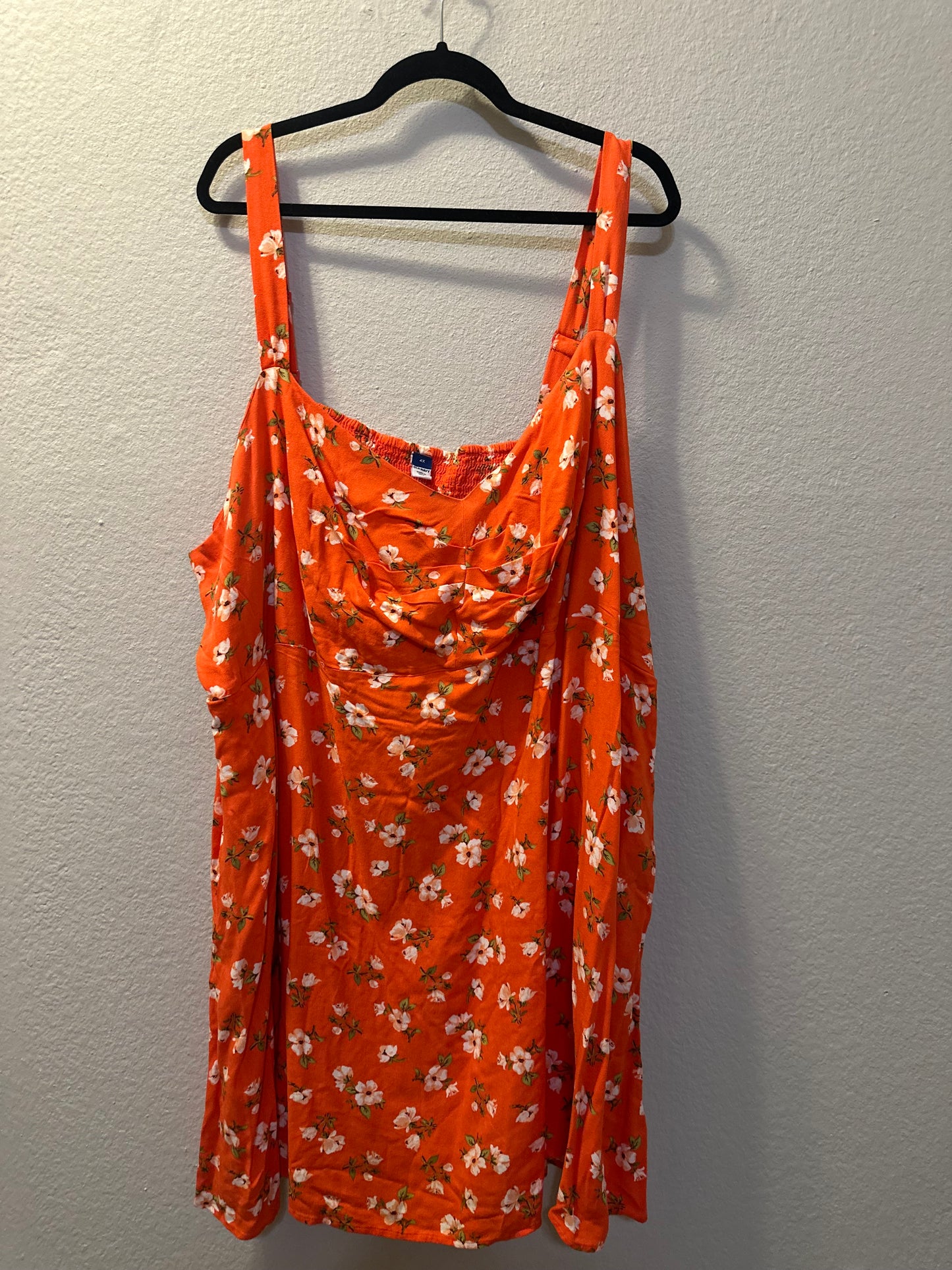 Size 4x (30) Old Navy Orange & Floral Fit and Flare Dress