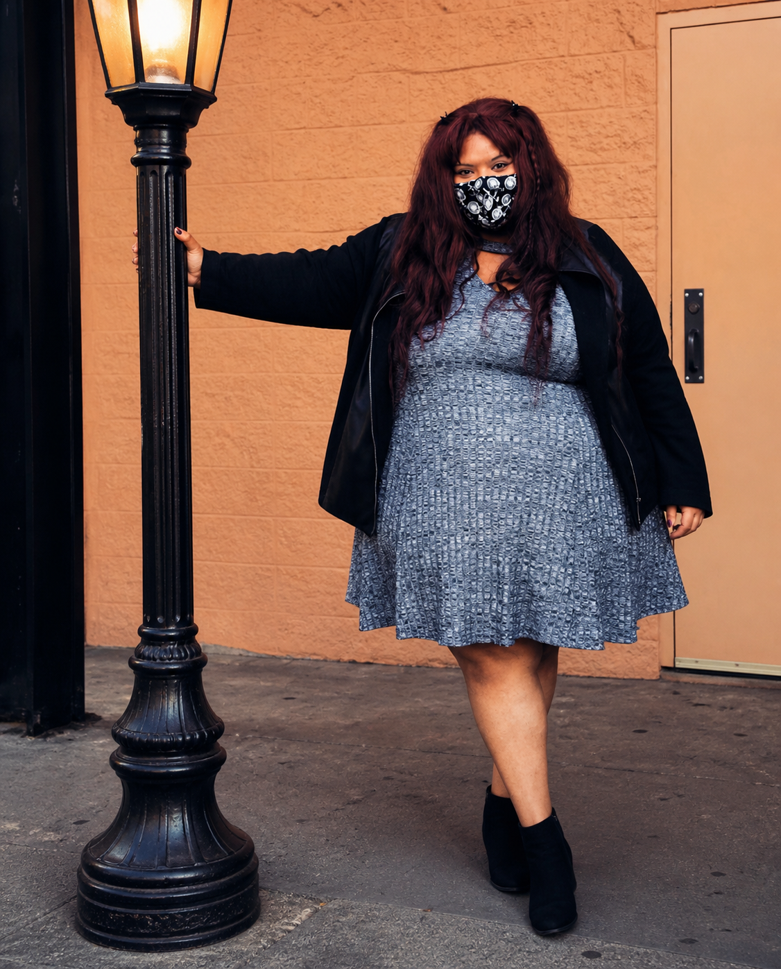 Size 2x (22) Choker Neck Ribbed Sweater Dress
