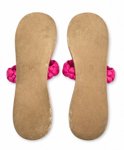 Size 11, hot pink, braided sandals