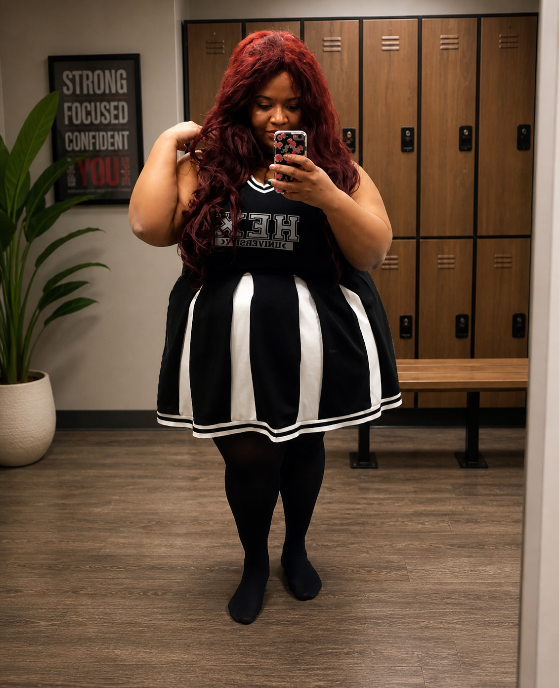 Size 5x Topic Black & White Hex University Cheer Dress