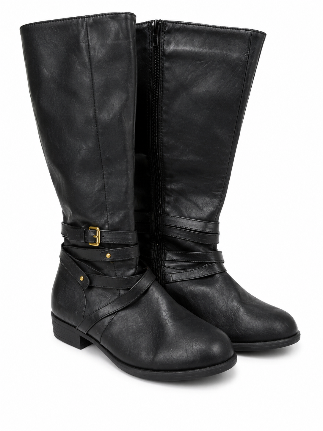 Size 11 wide knee-high black Rider boots