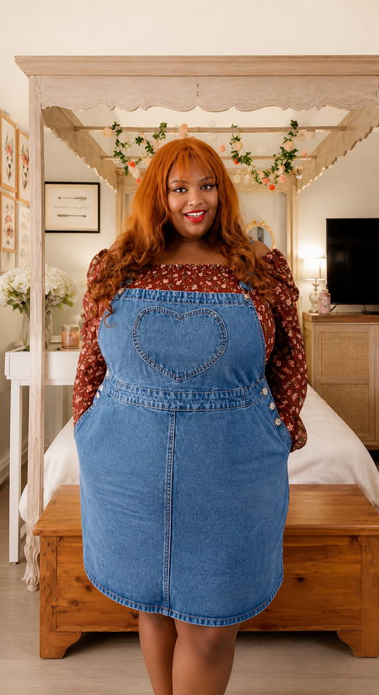 Size 5x Heart Pocket Denim Overalls from Shinny By Nature