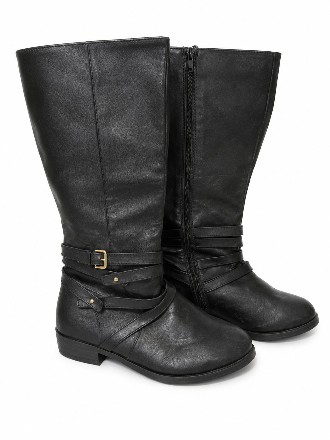 Size 11 wide knee-high black Rider boots