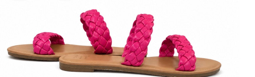 Size 11, hot pink, braided sandals