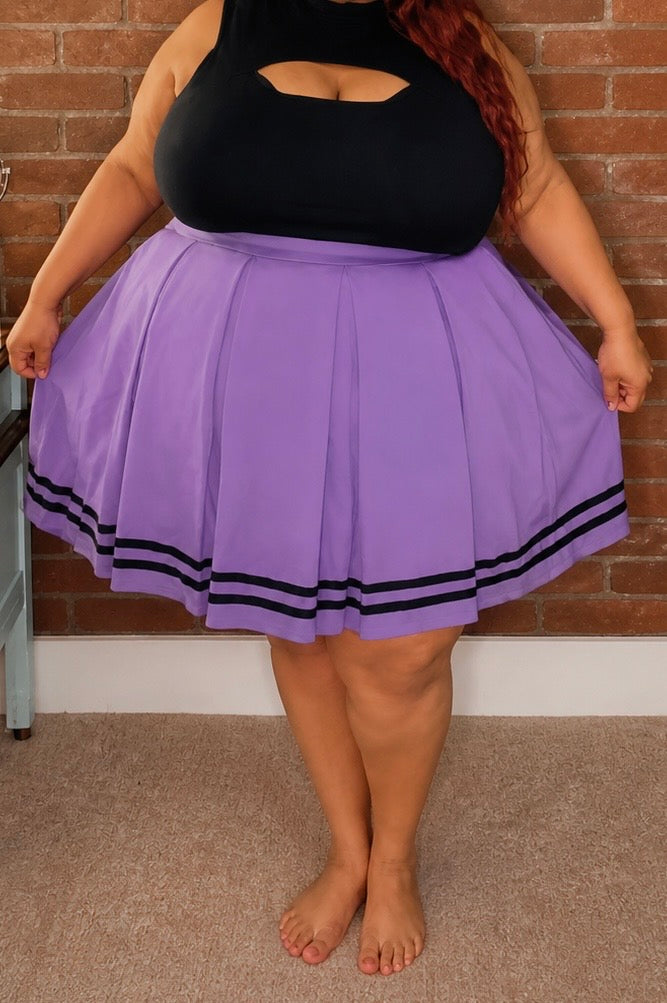 Size 5x (28) Hot Topic Purple & Black Cheer Skirt Plus Size