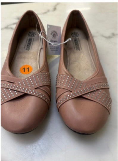 Size 11 pink rhinestone, ballet flats