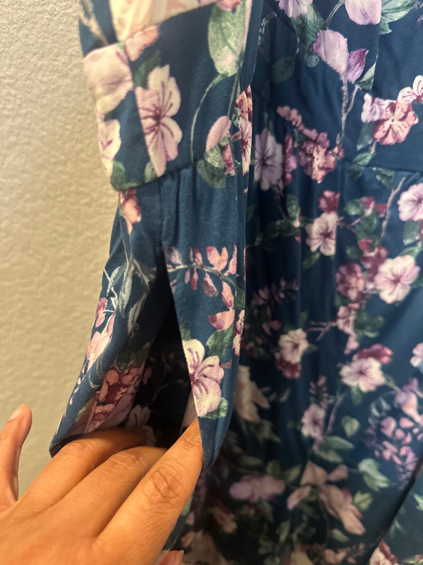Size 4x (28) Torrid Blue & Pink floral Ruffled Straps Layered Romper
