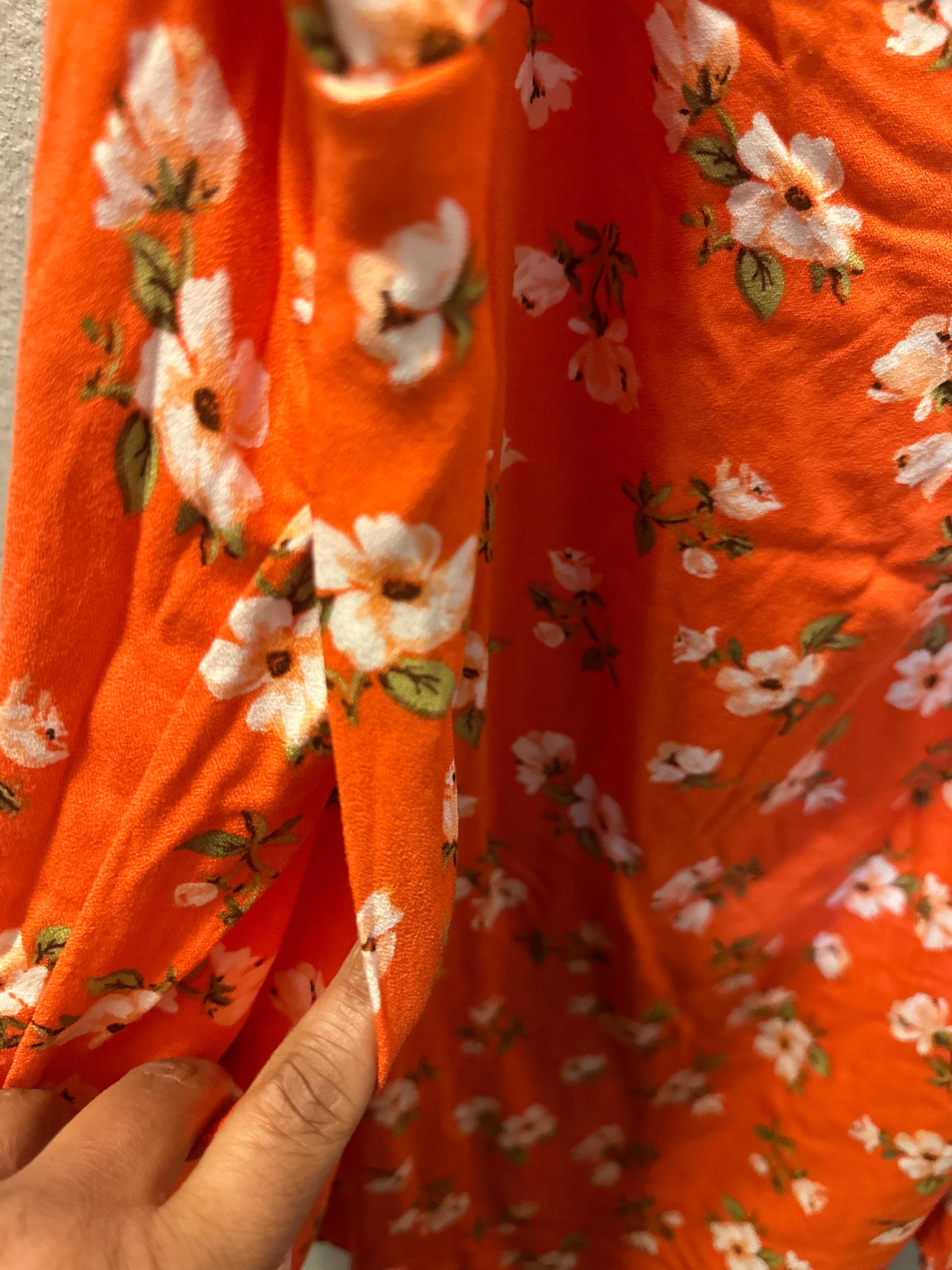 Size 4x (30) Old Navy Orange & Floral Fit and Flare Dress