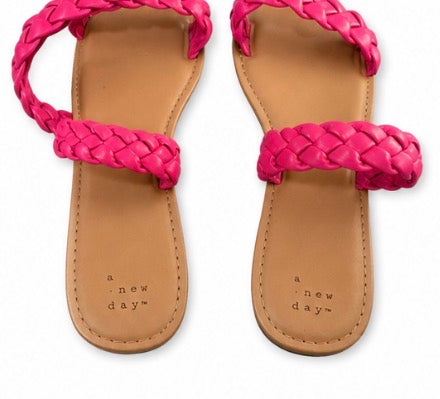 Size 11, hot pink, braided sandals