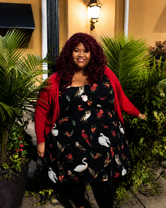 Size 34 (equal to an 8X when being compared to other brand) Custom Designed Bird Dress from eShakti