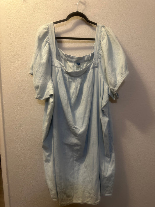 Size 4x (30) Old Navy light-wash chambray puff-sleeve mini dress