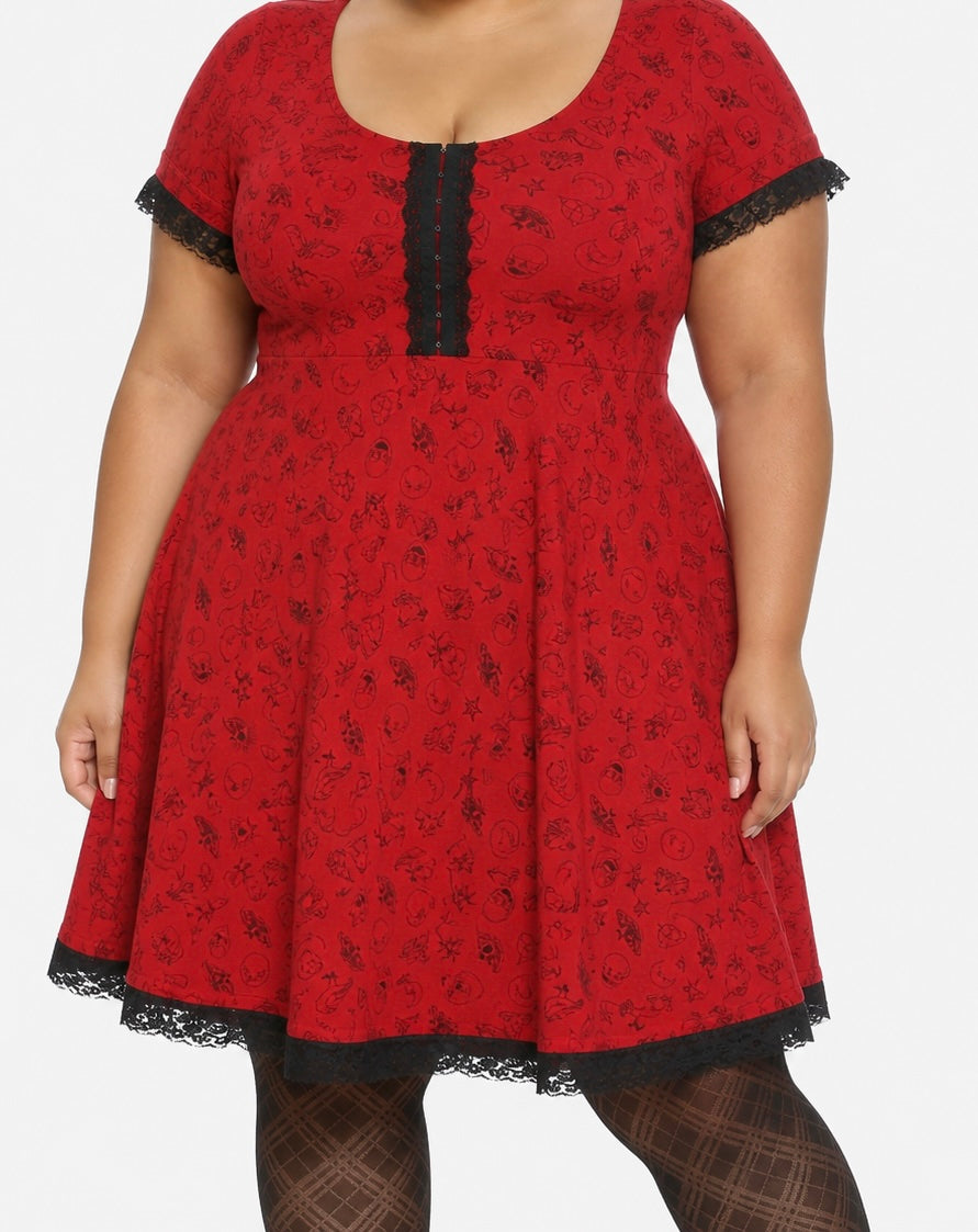 Size 5x (28) Hot Topic Red Alchemy Dress