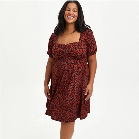 Size 6x (30) Torrid Mini Textured Hearts Knit Skater
Dress