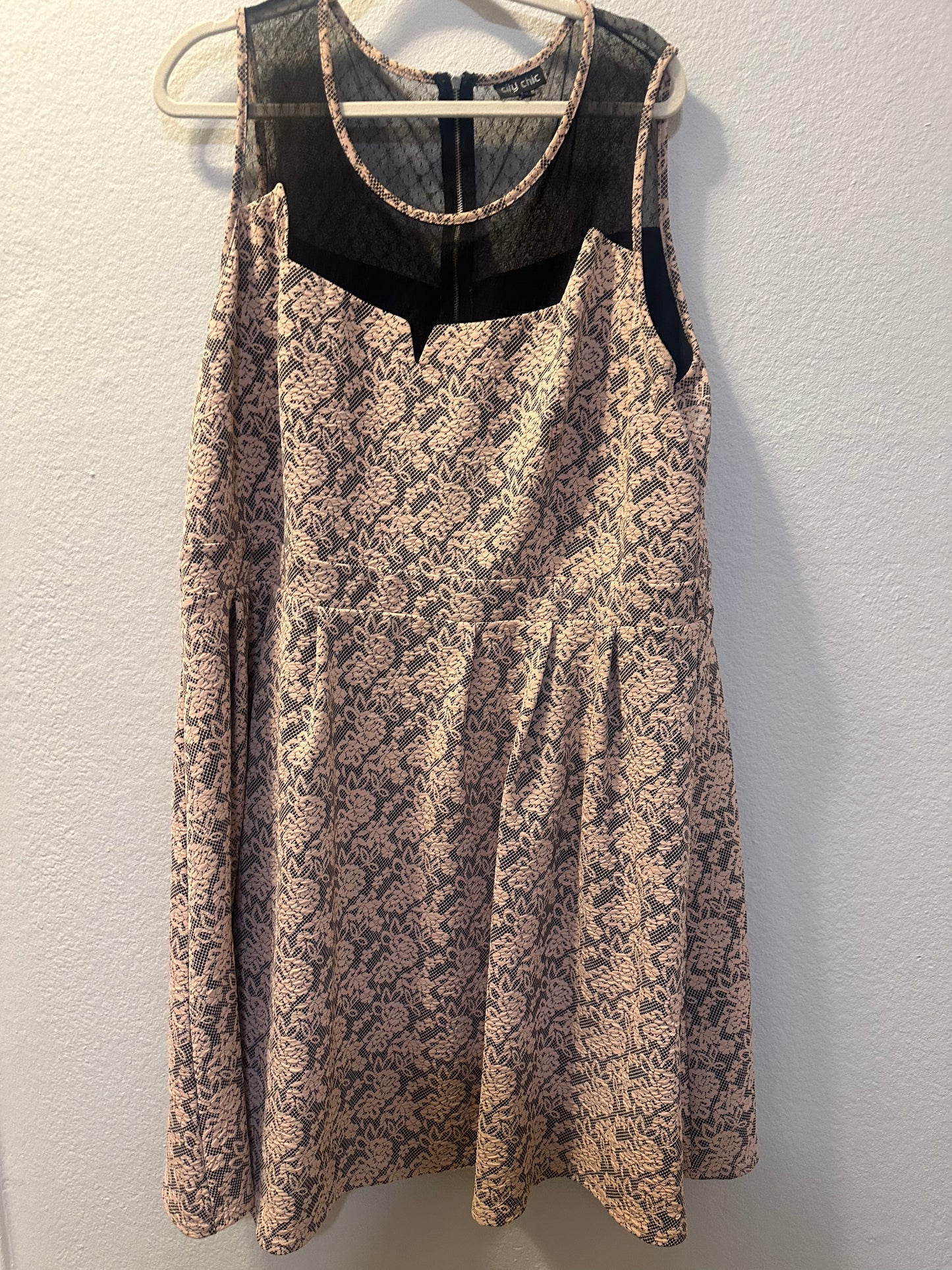 Size equivalent 3x (24) Pink Floral Dress by City Chic
