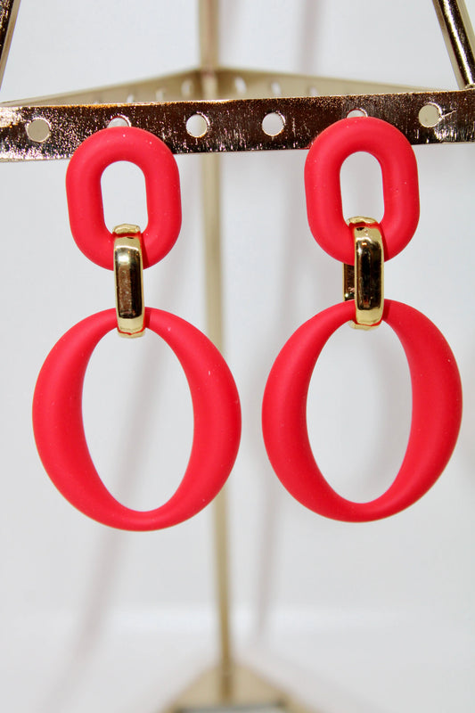 Red & Gold tier drop earrings