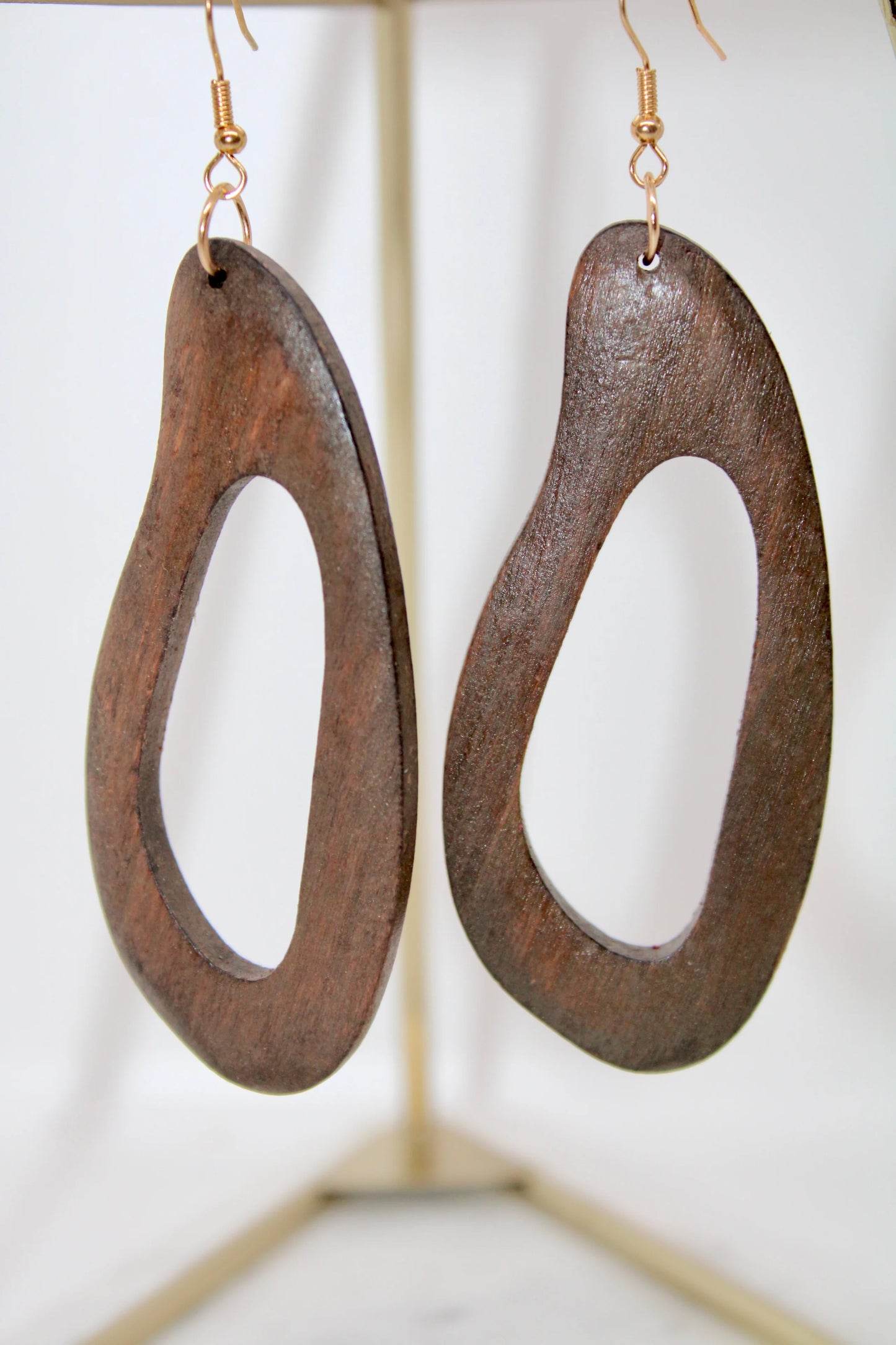 Wooden Brown Boho Earrings