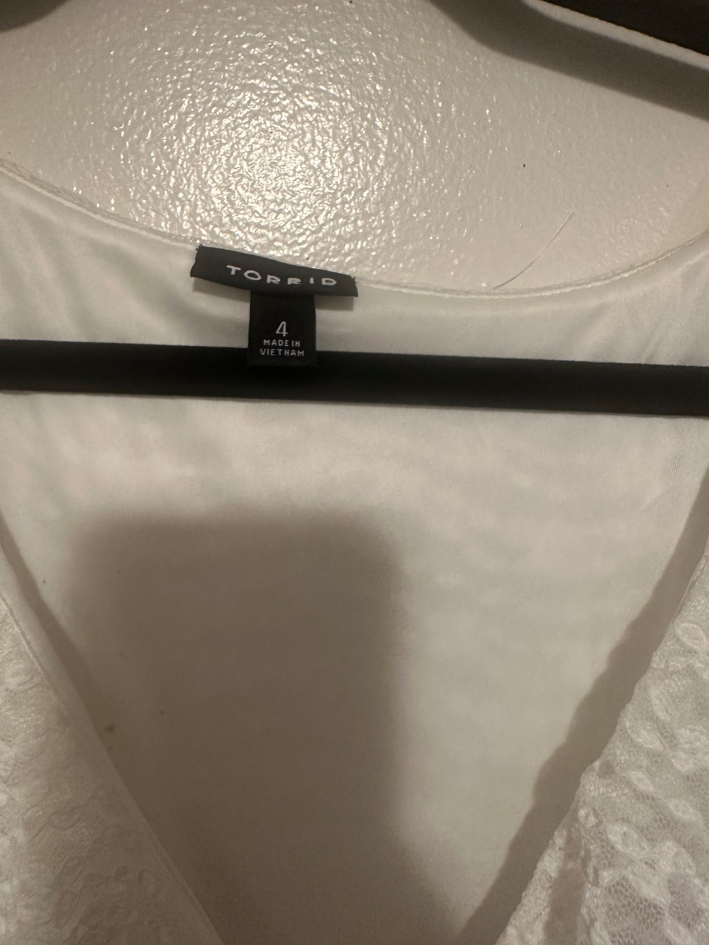 Size 4x (26) Torrid White Lace Mini Dress