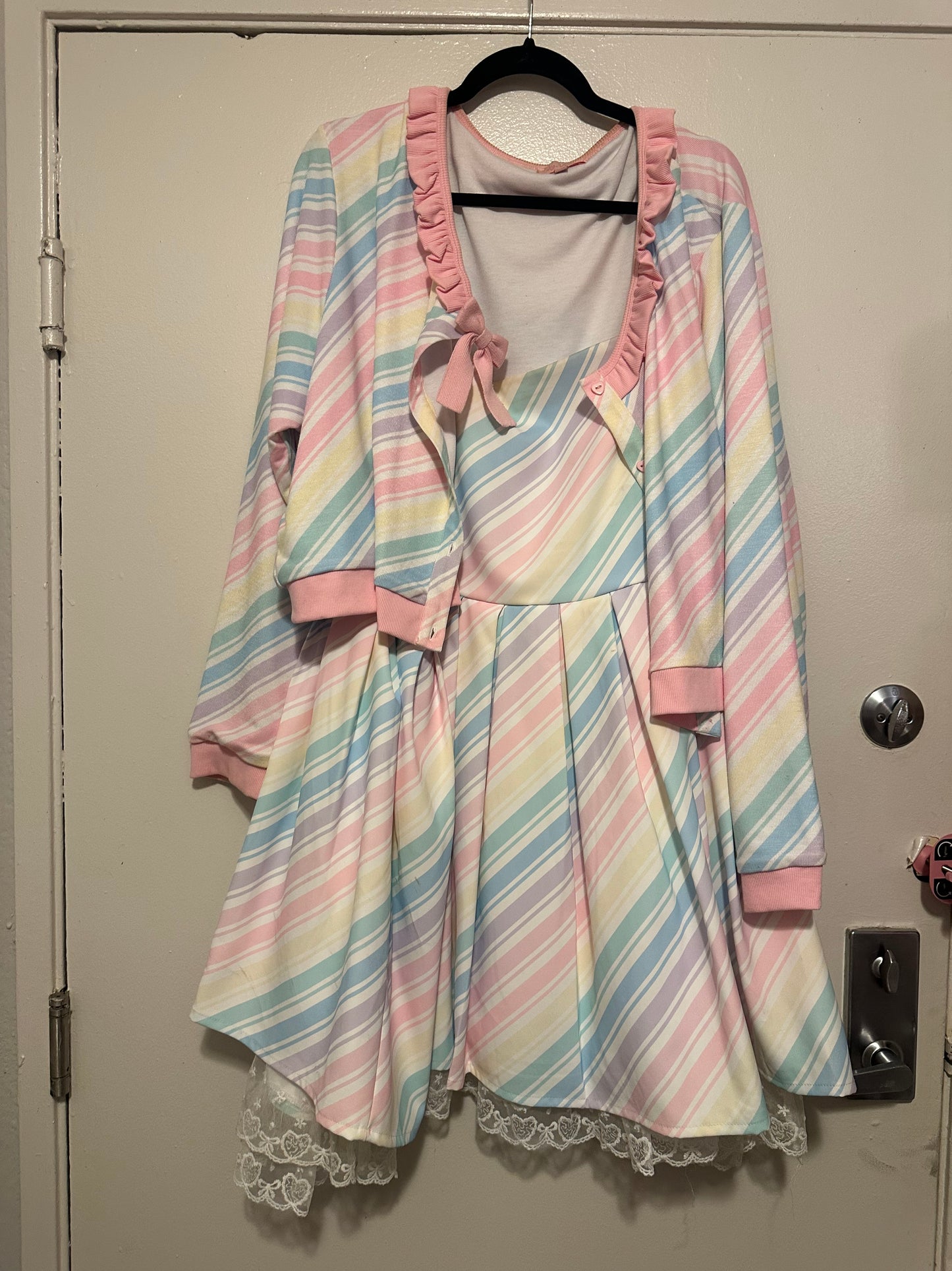 Size 5x My Violet Candy Stripe Party Dress