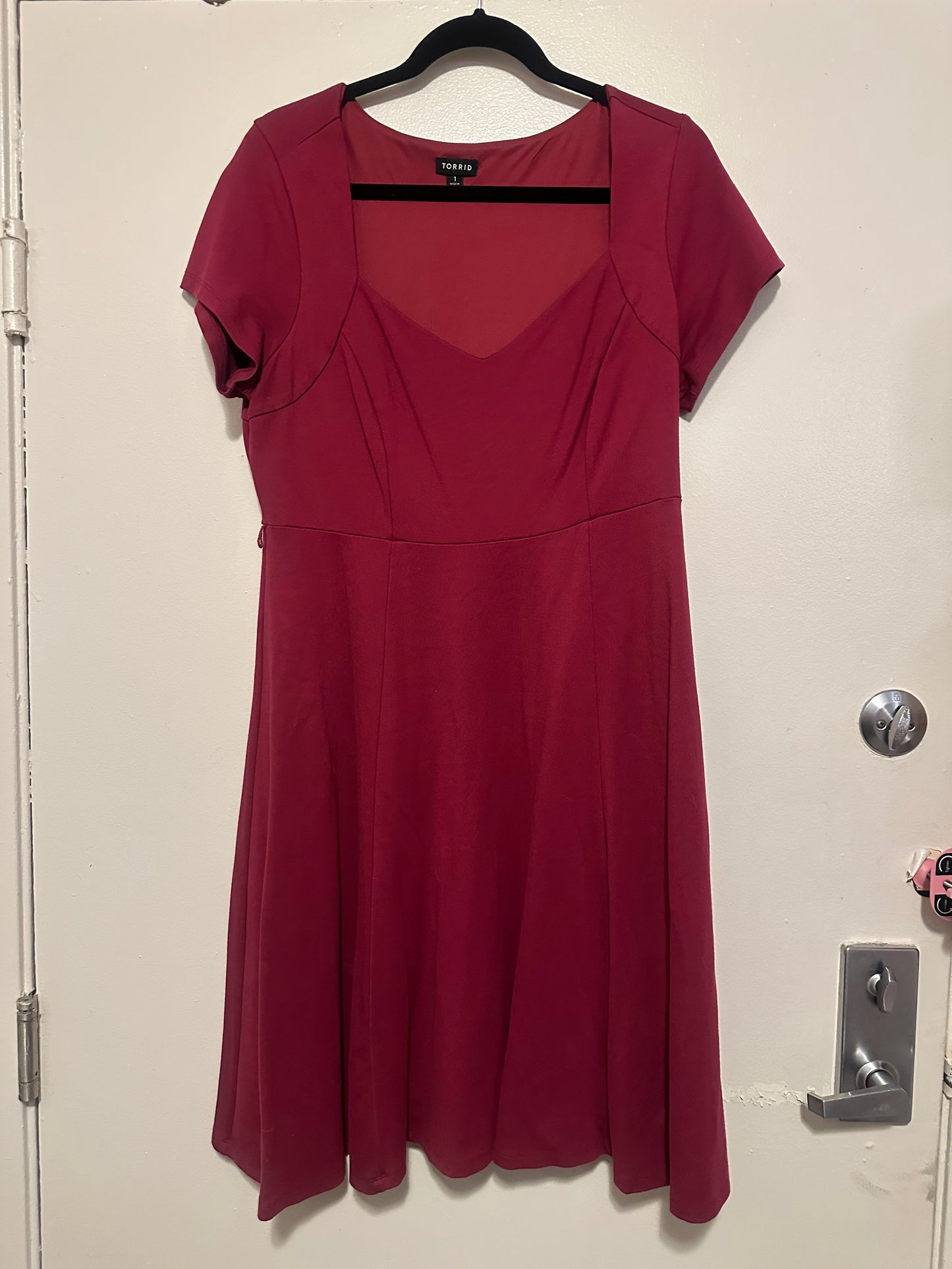 Size 1x Torrid Red Ponte Skater Dress