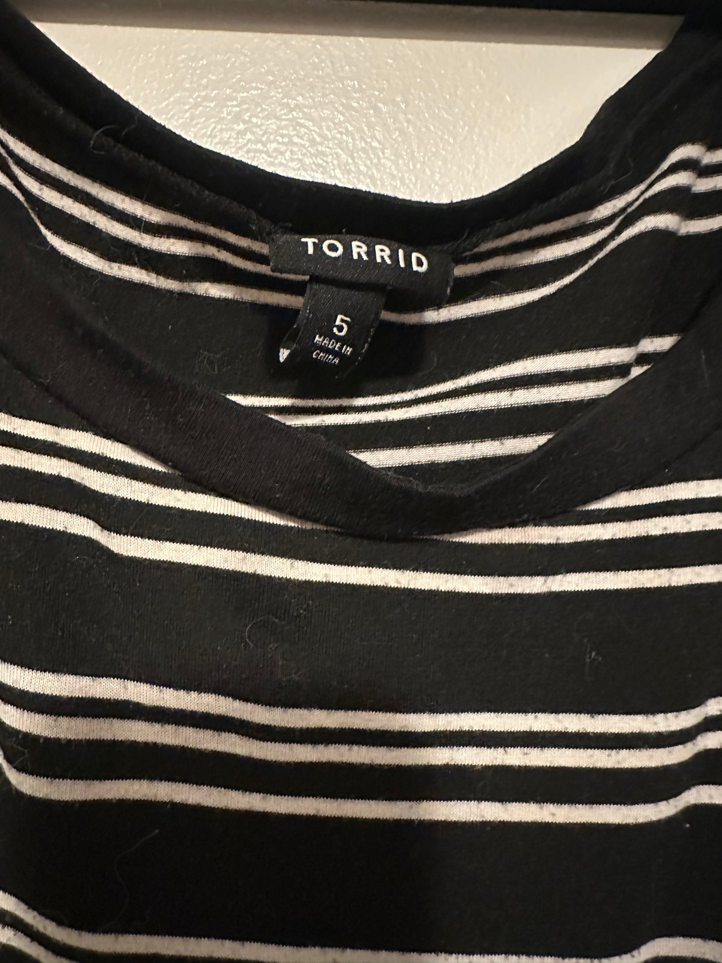 Size 5x (28) Torrid black and white striped skater dress