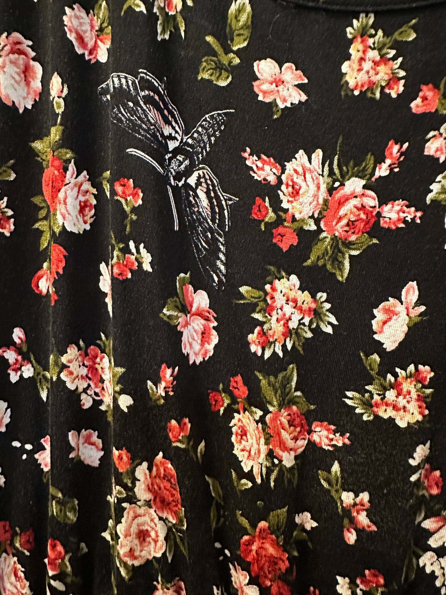 Size 5x (28) Hot Topic Moth & Rose Strappy Dress