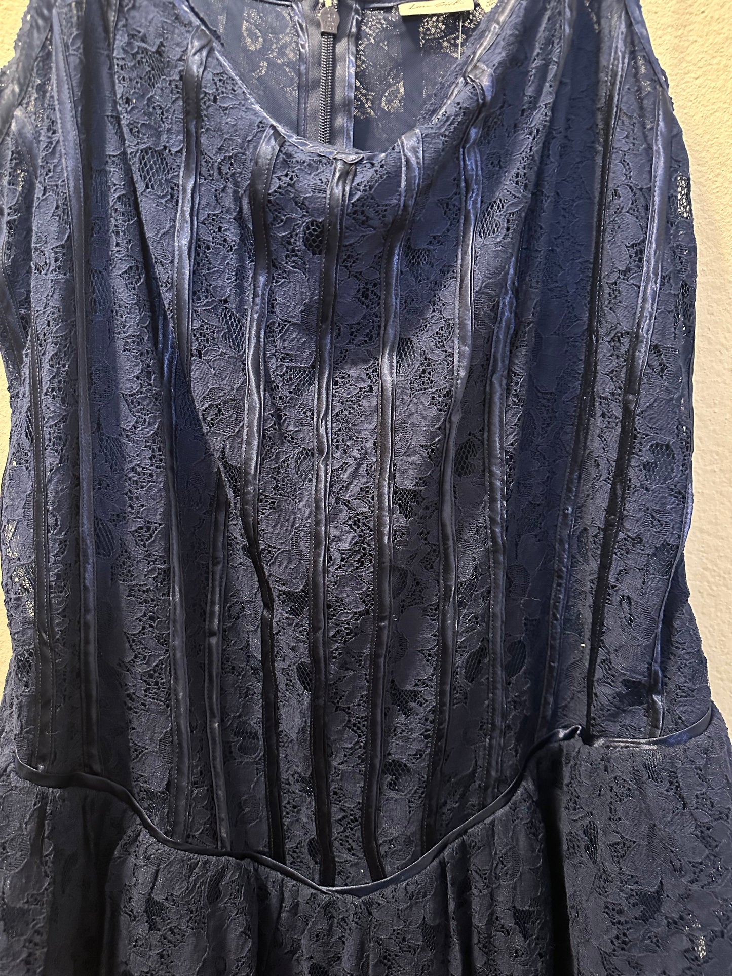 Size 5x (28) Torrid LoveSick blue basque-waist mini dress