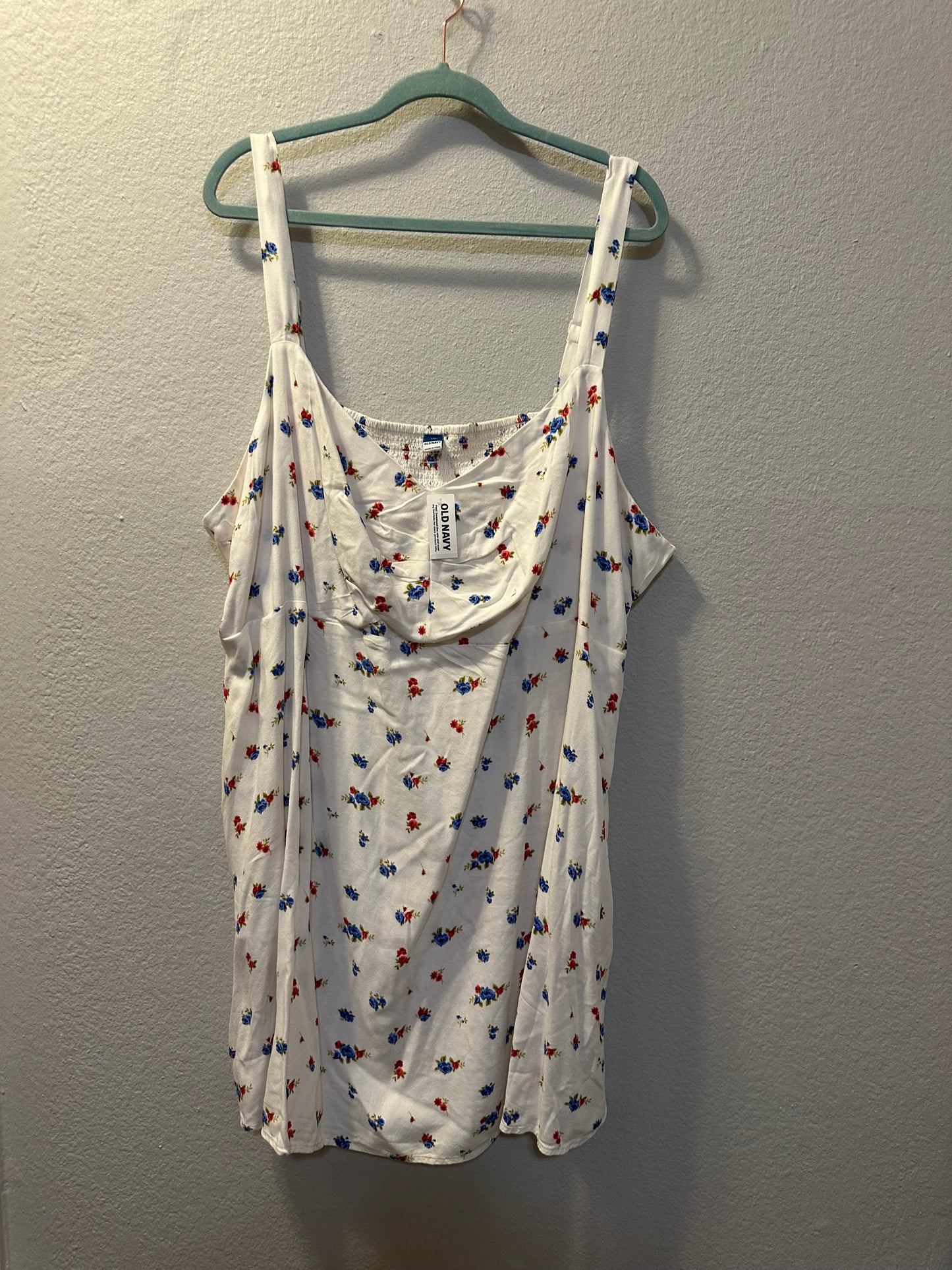 Size 4x (30) White & Floral Old Navy Fit & Flare Dress