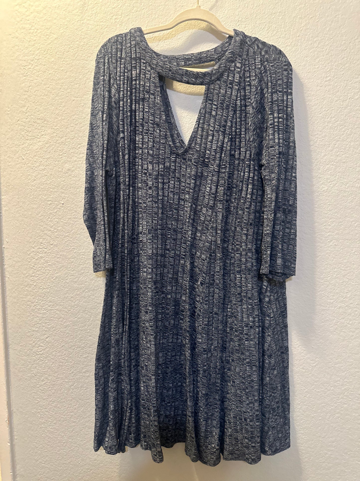 Size 2x (22) Choker Neck Ribbed Sweater Dress