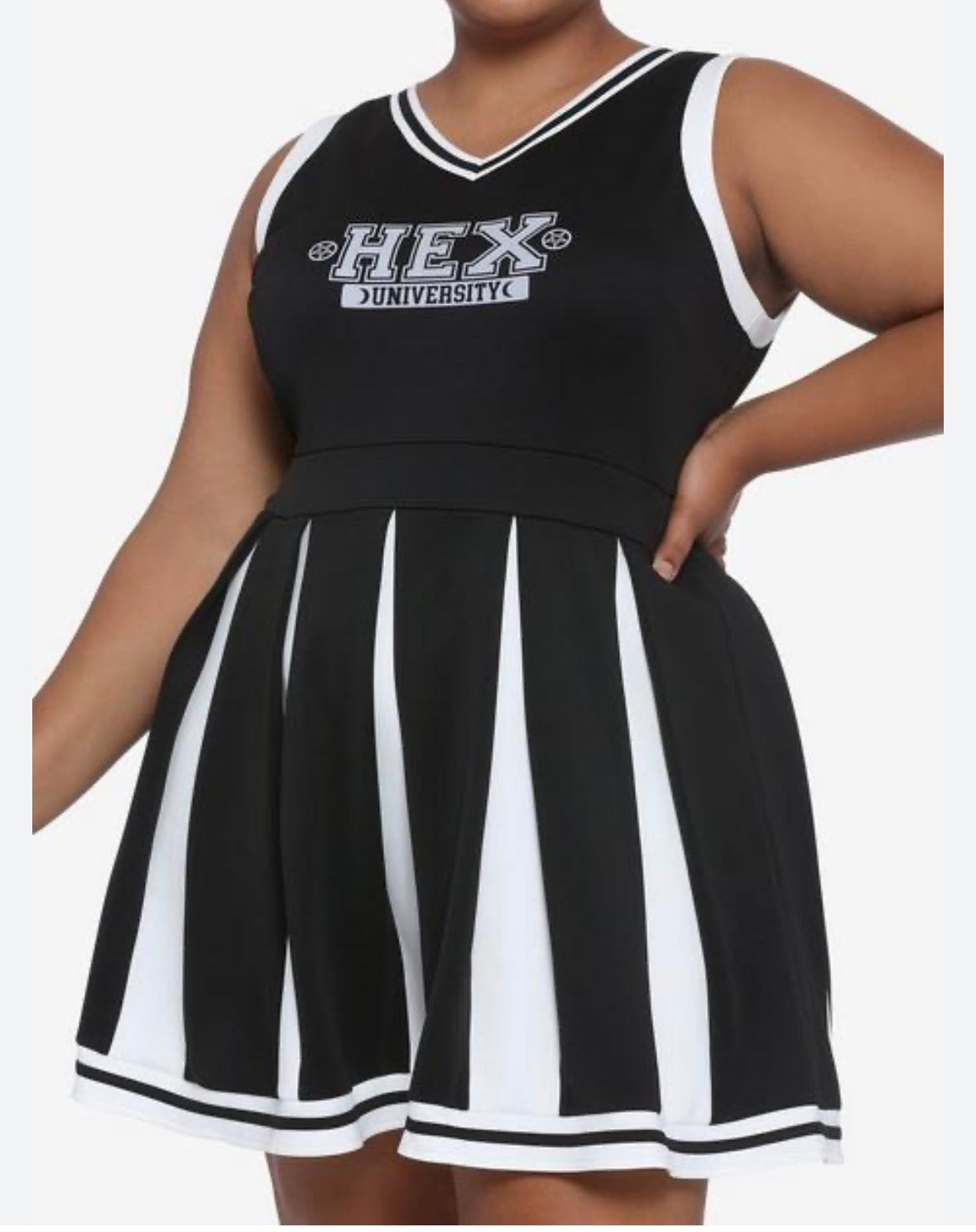 Size 5x Topic Black & White Hex University Cheer Dress