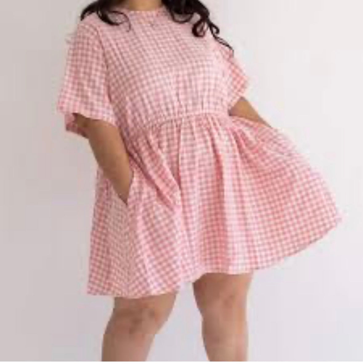 Size 4x Gingham Dress - Cherry Blossom by Shinny by Nature