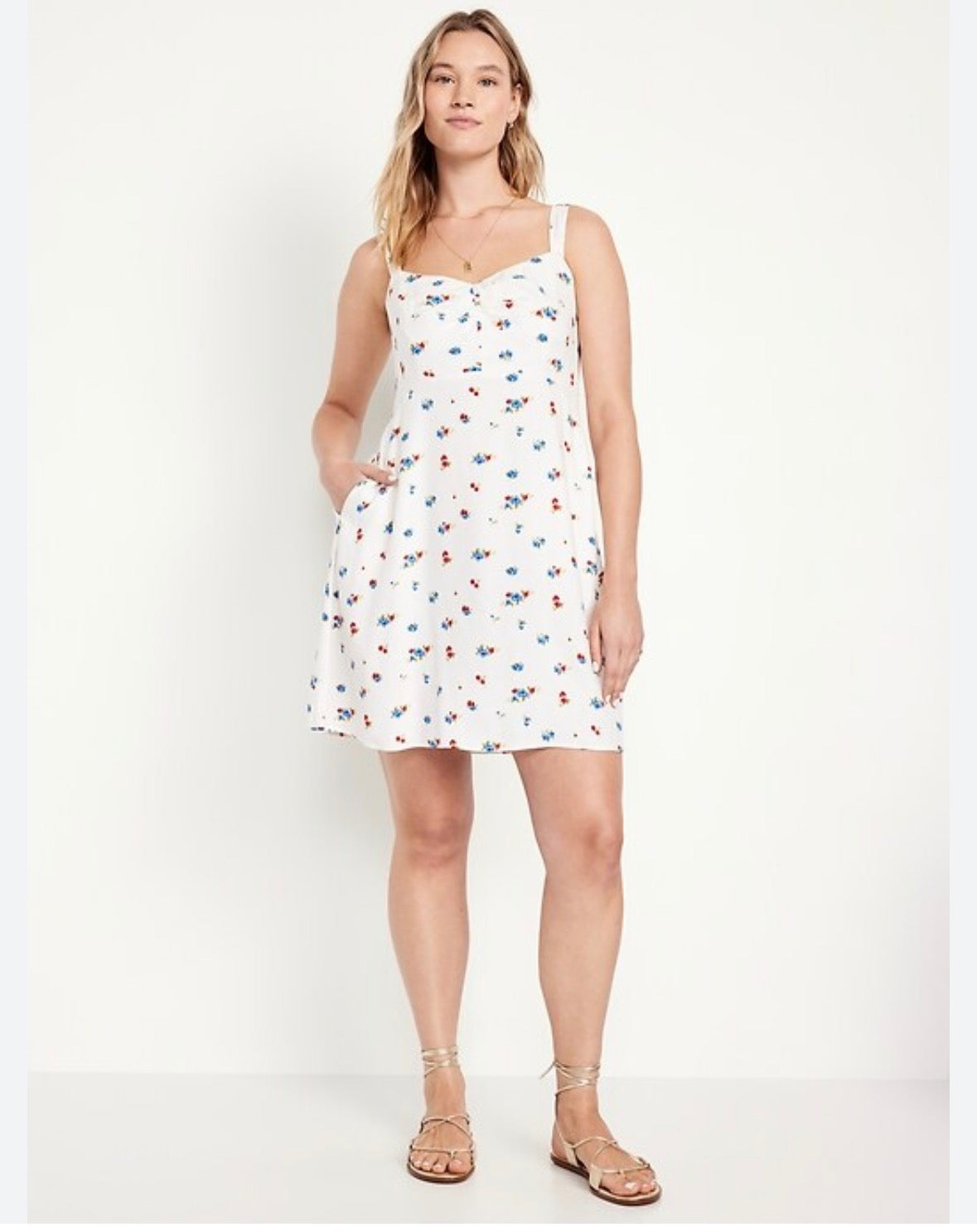 Size 4x (30) White & Floral Old Navy Fit & Flare Dress