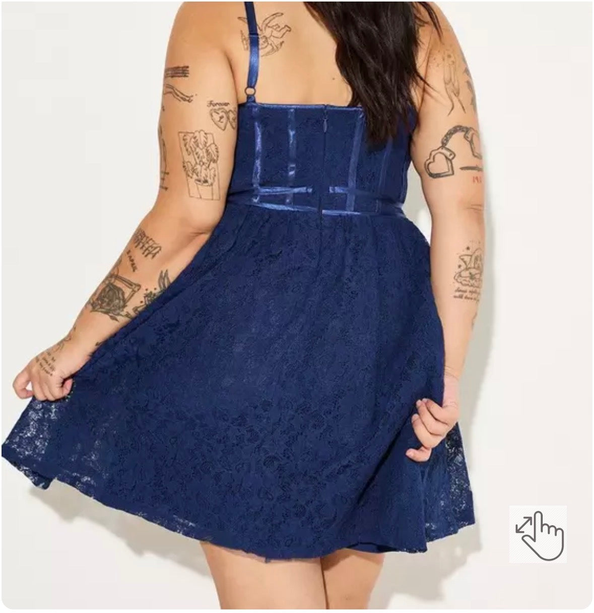 Size 5x (28) Torrid LoveSick blue basque-waist mini dress