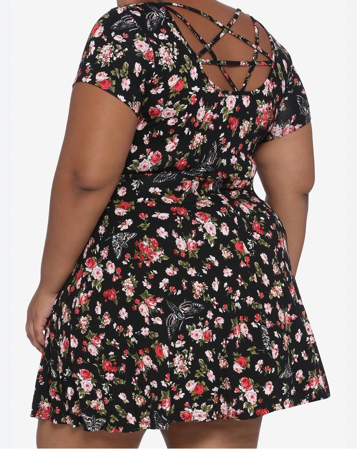 Size 5x (28) Hot Topic Moth & Rose Strappy Dress