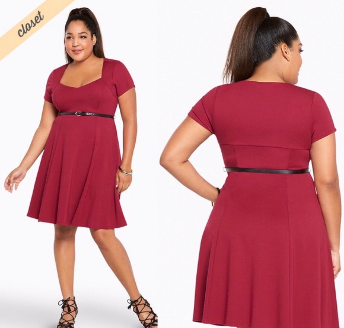 Size 1x Torrid Red Ponte Skater Dress