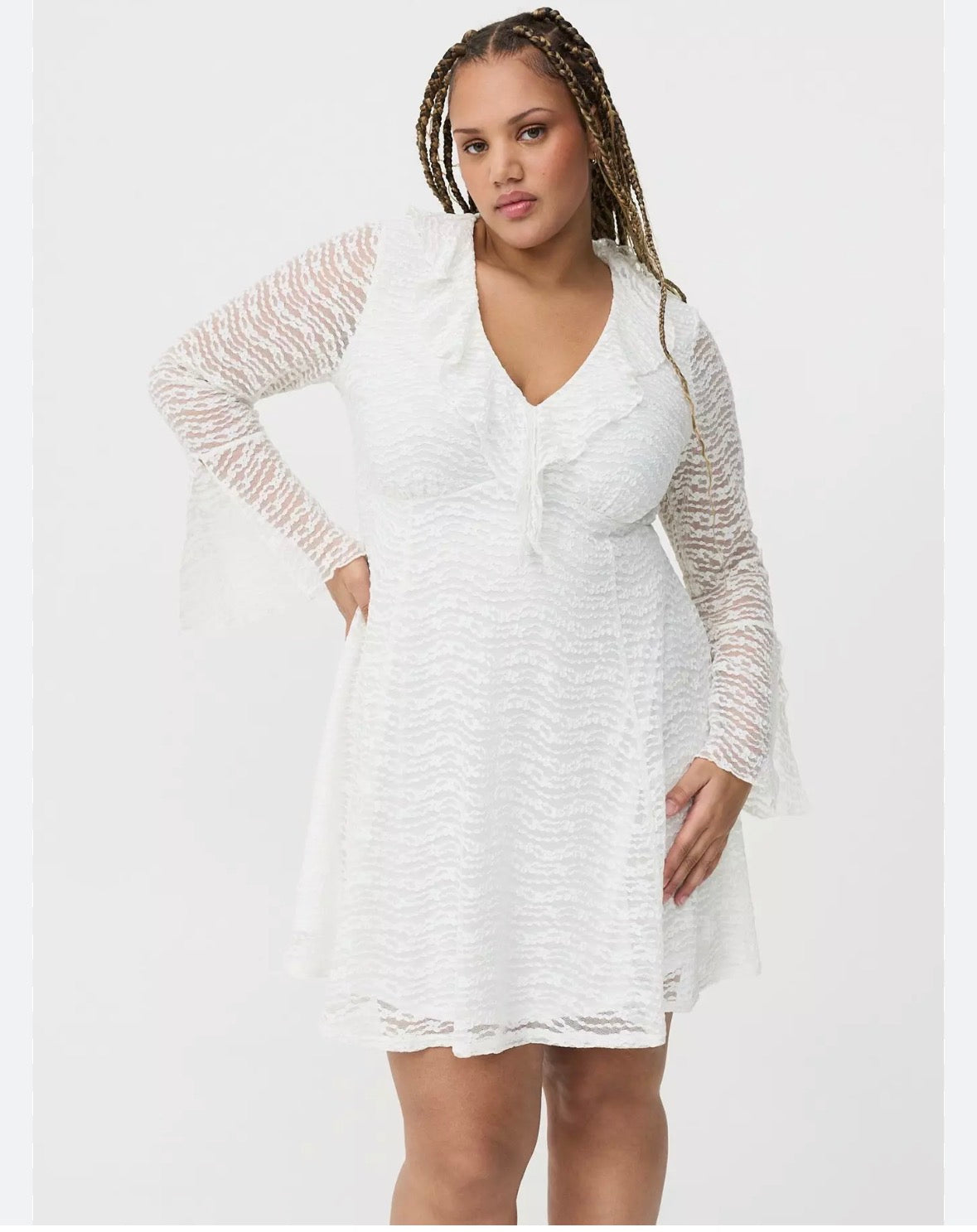 Size 4x (26) Torrid White Lace Mini Dress