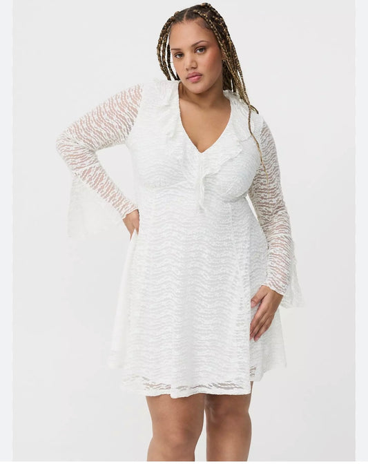 Size 4x (26) Torrid White Lace Mini Dress