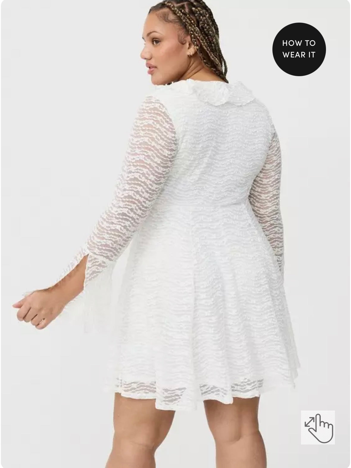 Size 4x (26) Torrid White Lace Mini Dress