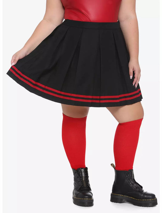 Sir 5x (28) Black & Red Pleated Cheer Skirt Plus Size