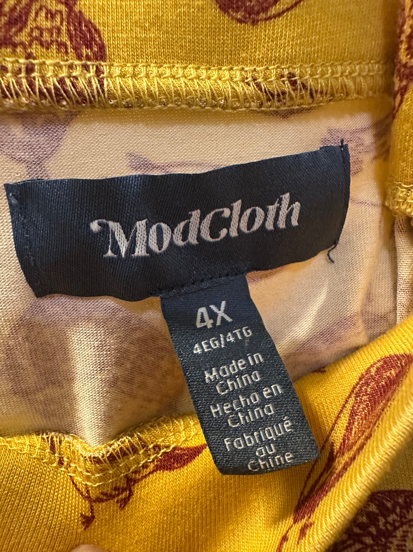 Size 4x (26) Mod Cloth Yellow Owl Skirt