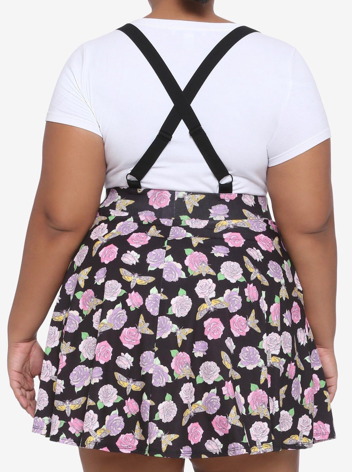 Size 5x (28) Hot Topic Pastel Roses & Moths Suspender Circle Skirt
Plus Size