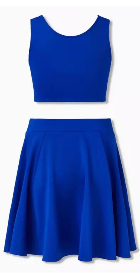 Size 6x (30) Torrid Blue Mini Scuba Skater Set