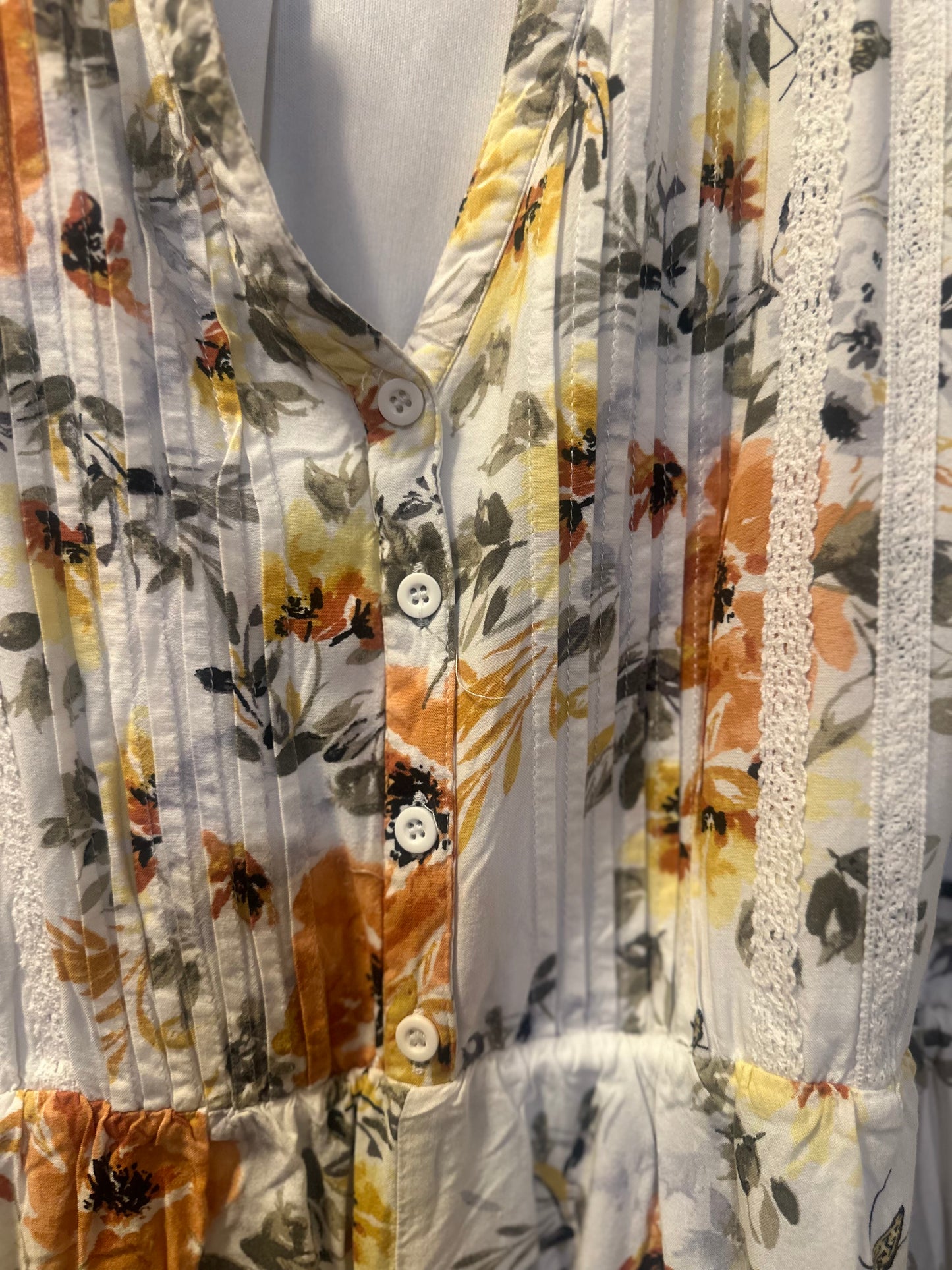 Size 4x (26) Torrid Ivory Floral Challis Shirt Dress Plus