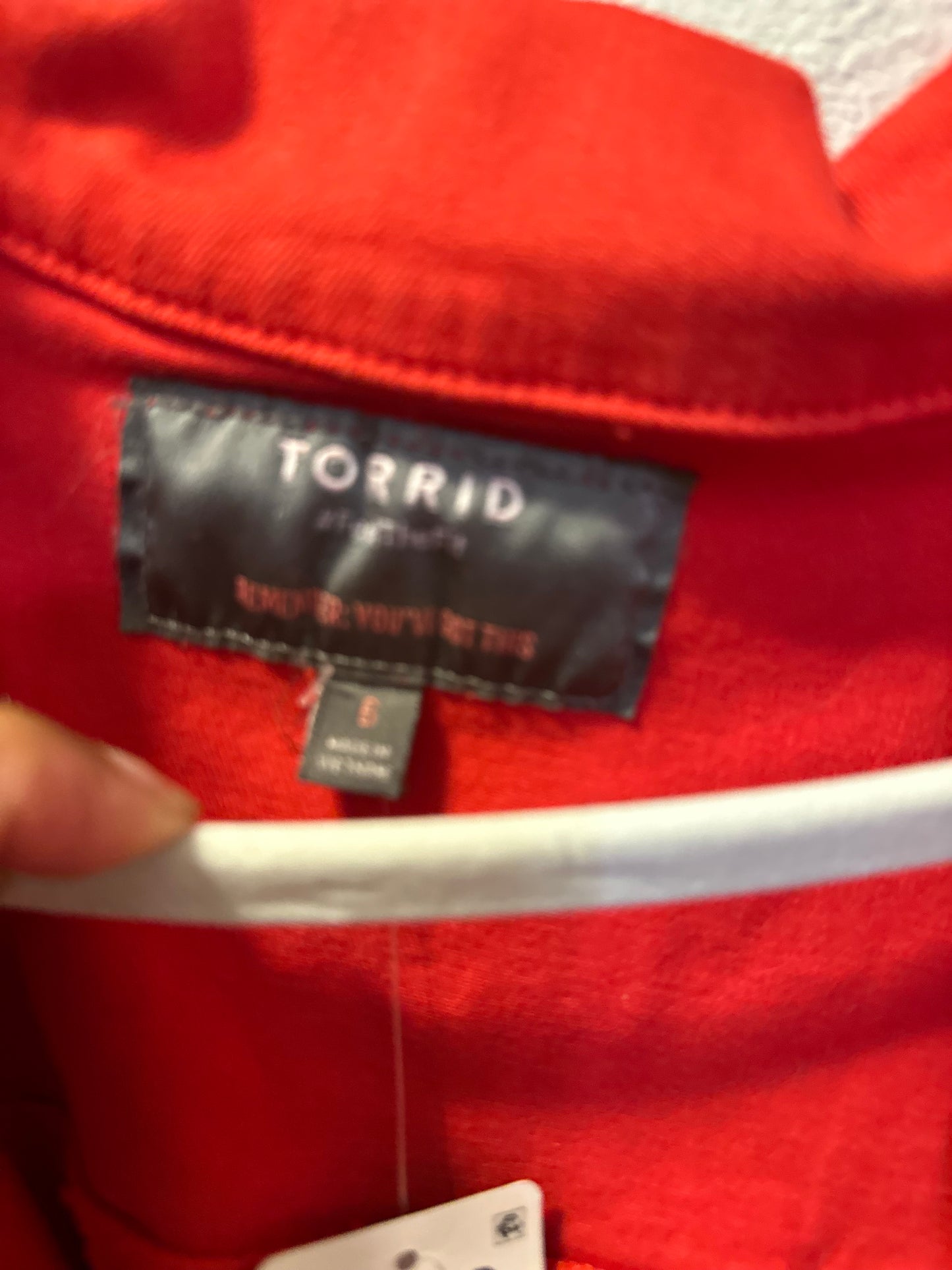 Size 6x (30) Red Denim vest from Tourette