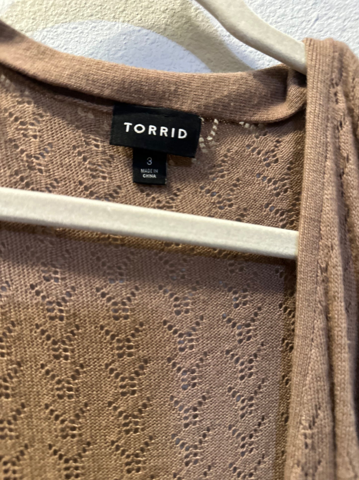 Size 3x (24) Torrid Long Tan Cardigan