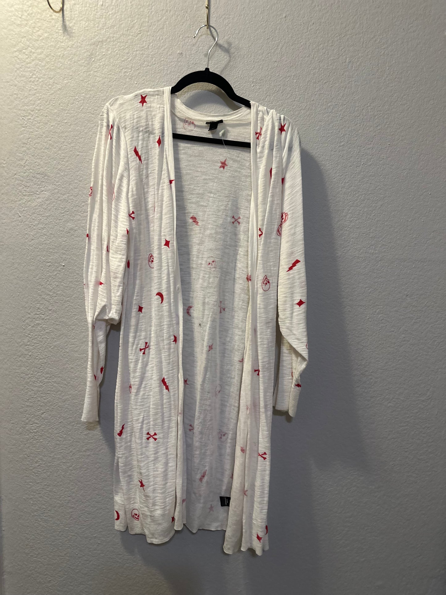 Size 6x (30) Torrid White & Red Skull Cardigan