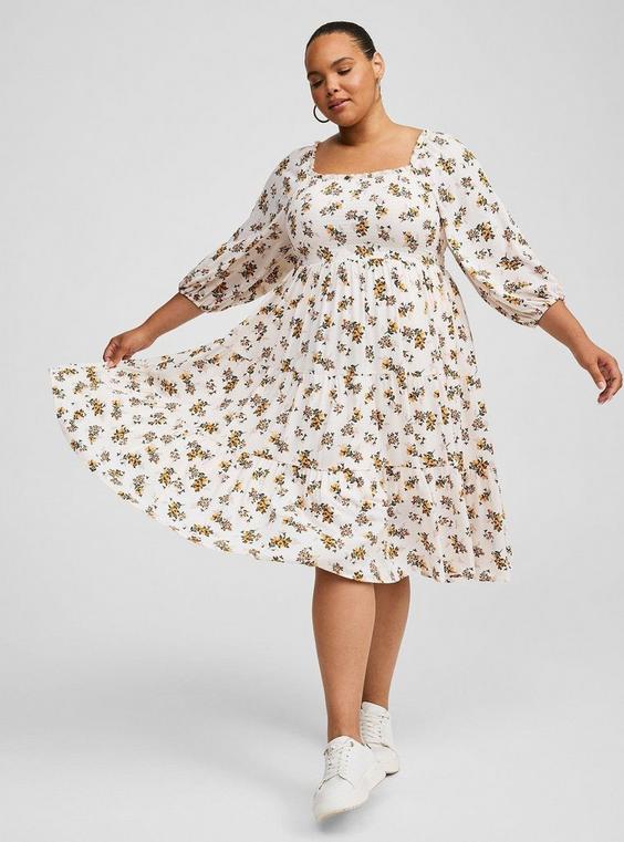 Size 4x (26) Torrid midi gauze floral dress