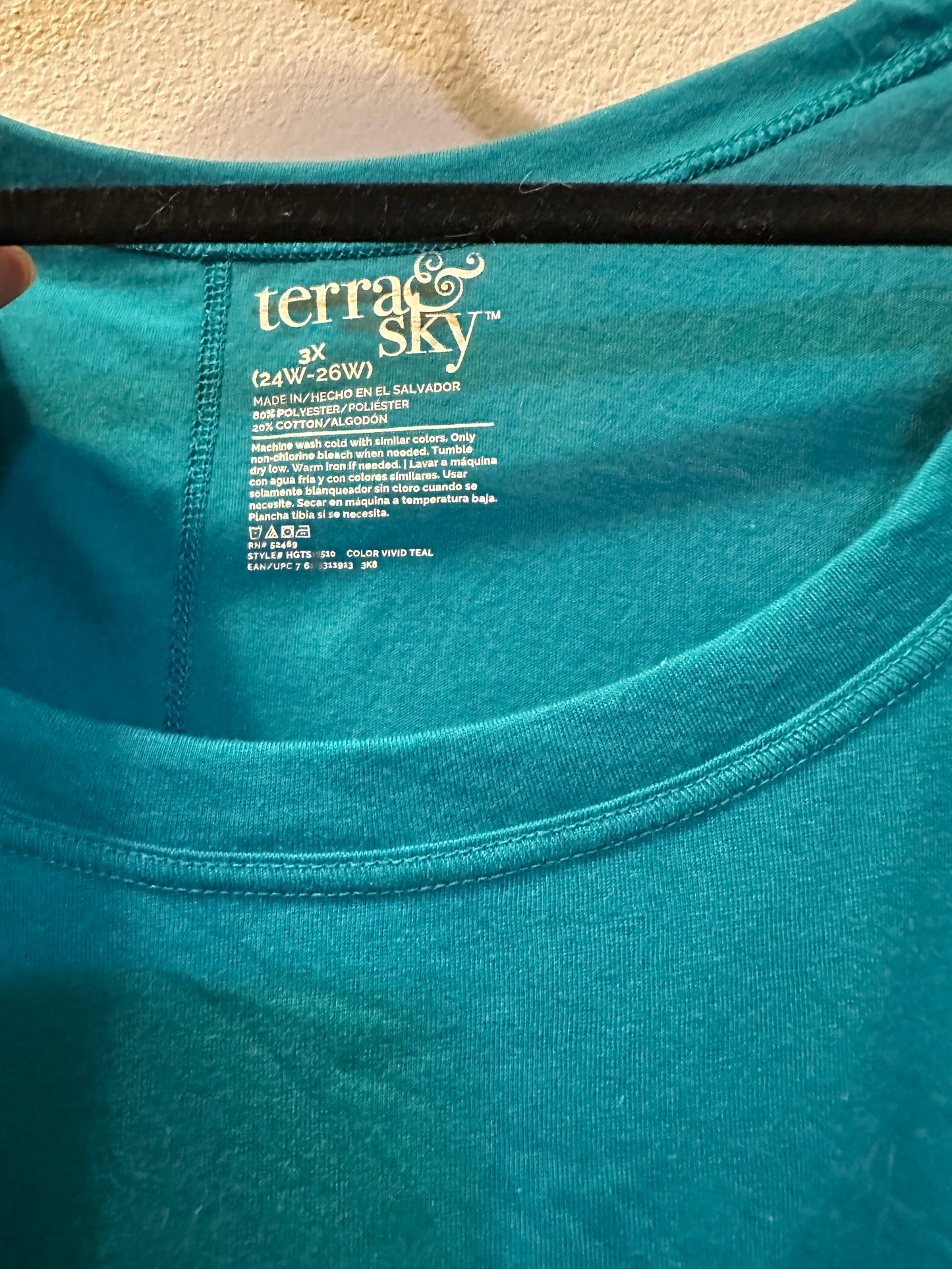 Size 3x (24) Teal Top By Terra & Sky
