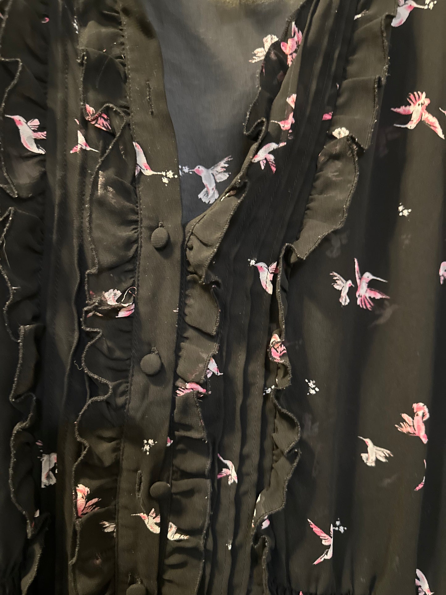 Size 5x (28) Torrid Hummingbird Sheer Blouse